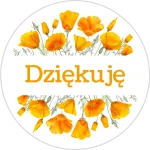 Naklejki ozdobne z napisem DZIĘKUJĘ - Arkusz A4