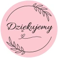 małe RÓŻOWE NAKLEJKI Dziękujemy - 3cm - podziękowanie dla klientów i gości .jpg