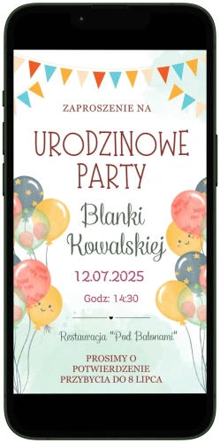 elektroniczne zaproszenie na URODZINY