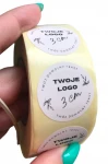 TWOJE WŁASNE LOGO  - Naklejki 3cm (czarny nadruk)
