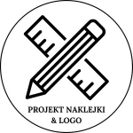 Projekt naklejki lub logo do druku