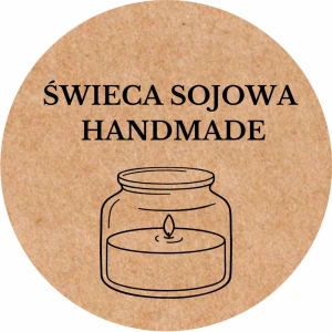 EKO KRAFT - Naklejki ŚWIECA SOJOWA HANDMADE- etykiety na świece 