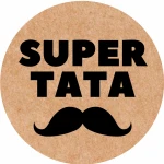 Naklejki na DZIEŃ TATY - Super tata - Naklejki  z wąsem na DZIEŃ OJCA - EKO KRAFT