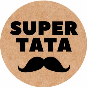 Naklejki na DZIEŃ TATY - Super tata - Naklejki  z wąsem na DZIEŃ OJCA - EKO KRAFT