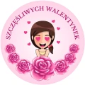 SZCZĘŚLIWYCH WALENTYNEK - Okrągłe naklejki na Walentynki
