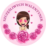 SZCZĘŚLIWYCH WALENTYNEK - Okrągłe naklejki na Walentynki