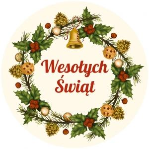 WESOŁYCH ŚWIĄT Naklejki Świąteczne na prezenty - Boże Narodzenie