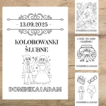 Personalizowana KOLOROWANKA ślubna z imionami na wesele - 20 str DO DRUKU - Plik PDF