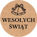 Naklejki WESOŁYCH ŚWIĄT z dzwoneczkami - Papier EKO KRAFT - etykiety 5cm.jpg