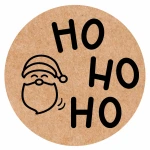 Naklejki na prezenty Bożonarodzeniowe - Mikołaj HO HO HO - Papier EKO KRAFT