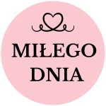 małe RÓŻOWE NAKLEJKI z napisem miłego dnia - 3cm/200szt