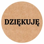 Naklejki DZIĘKUJĘ - Okrągłe Etykiety EKO KRAFT  - 5cm