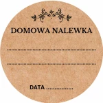 DOMOWA NALEWKA - Naklejki EKO KRAFT okrągłe - etykiety na butelki