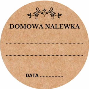 DOMOWA NALEWKA - Naklejki EKO KRAFT okrągłe - etykiety na butelki