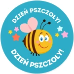 DZIEŃ PSZCZOŁY - Niebieskie NAKLEJKI dla dzieci do przedszkola 