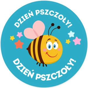 DZIEŃ PSZCZOŁY - Niebieskie NAKLEJKI dla dzieci do przedszkola 