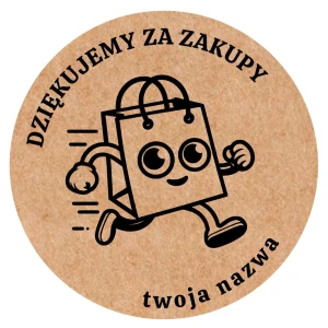 EKO KRAFT - Naklejki DZIĘKUJEMY za zakupy + Twoja nazwa 