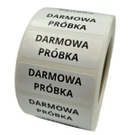 Naklejki Foliowe z napisem DARMOWA PRÓBKA - Etykiety 40x15mm