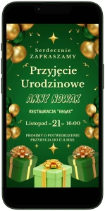  E-ZAPROSZENIE elektroniczne zaproszenie na URODZINY - Przyjęcie urodzinowe