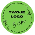 TWOJE WŁASNE LOGO - Naklejki 5cm (czarny nadruk) - zielone tło.jpg