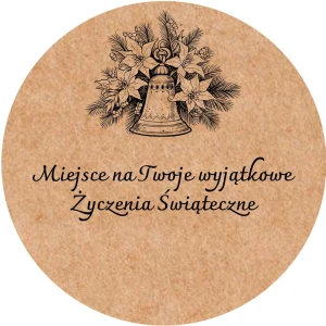 Naklejki z WŁASNYMI ŻYCZENIAMI świątecznymi na prezenty - EKO KRAFT 5cm