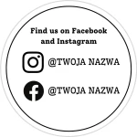 Find us on Facebook and Instagram - Naklejki 5cm 