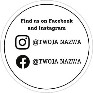 Find us on Facebook and Instagram - Naklejki 5cm 
