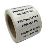  Naklejki PRODUKT ŁATWO PSUJĄCY SIĘ - Etykiety foliowe 40x15mm