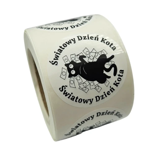 Naklejki na ŚWIATOWY DZIEŃ KOTA - foliowe etykiety 4cm.jpg