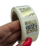  ZŁOTY KOD QR - Kwadratowe naklejki 2x2 cm - Złocone Etykiety Foliowe