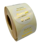 ZŁOTY NADRUK 5cm - ZŁOCONE Złote naklejki foliowe z logo