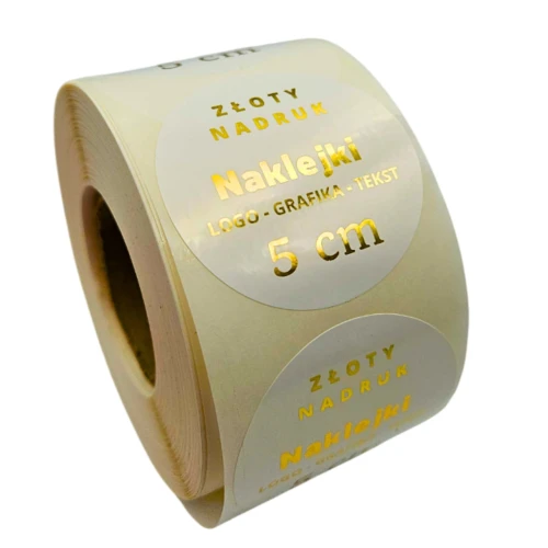 ZŁOTY NADRUK 5cm - ZŁOCONE Złote naklejki foliowe z logo .jpg