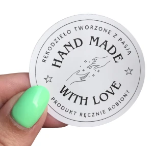 Naklejki RĘKODZIEŁO - HAND MADE WITH LOVE - Produkt Ręcznie Robiony