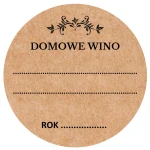 DOMOWE WINO - Naklejki EKO KRAFT okrągłe - etykiety na butelki
