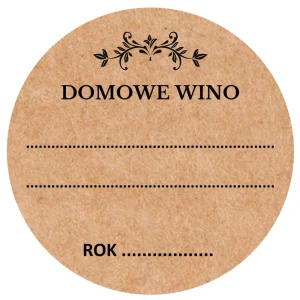 DOMOWE WINO - Naklejki EKO KRAFT okrągłe - etykiety na butelki