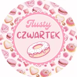 TŁUSTY CZWARTEK – Różowe naklejki z Pączkiem –  Etykiety Okolicznościowe