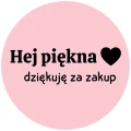 Hej piękna dziękuję za zakup - Małe różowe naklejki pakunkowe.jpg