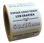 NAKLEJKI Z LOGO - Etykiety 50X35mm (czarny nadruk)