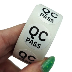 Naklejki QC PASS – etykiety kontroli jakości - 2cm/200szt